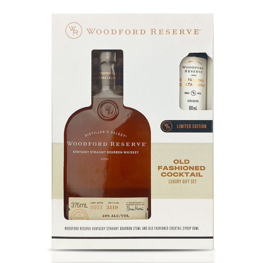 Woodford Reserve Kentucky Straight Bourbon Whiskey 375ml + Old Fashioned Cocktail Syrup 60ml
