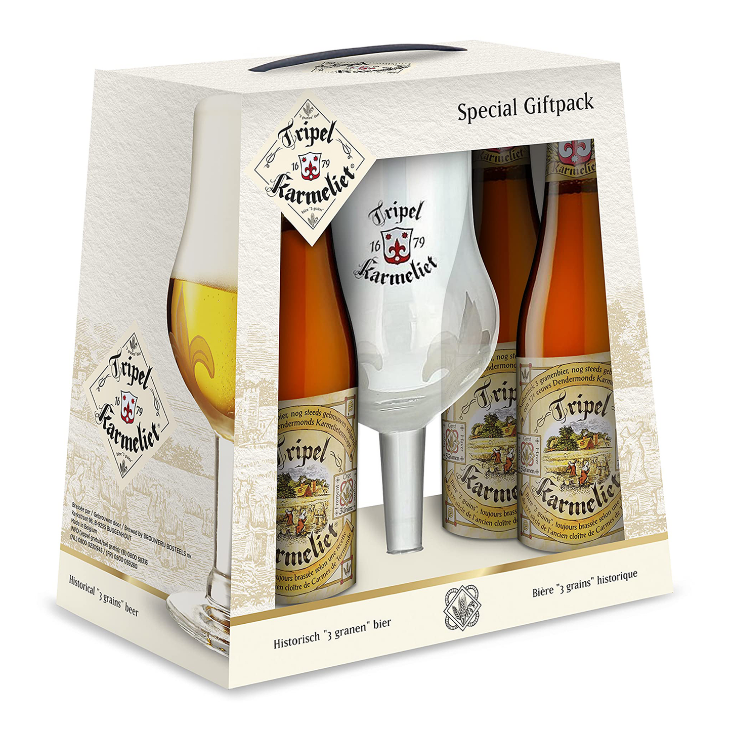 Brouwerij Bosteels Tripel Karmeliet 4 Pack with Glass