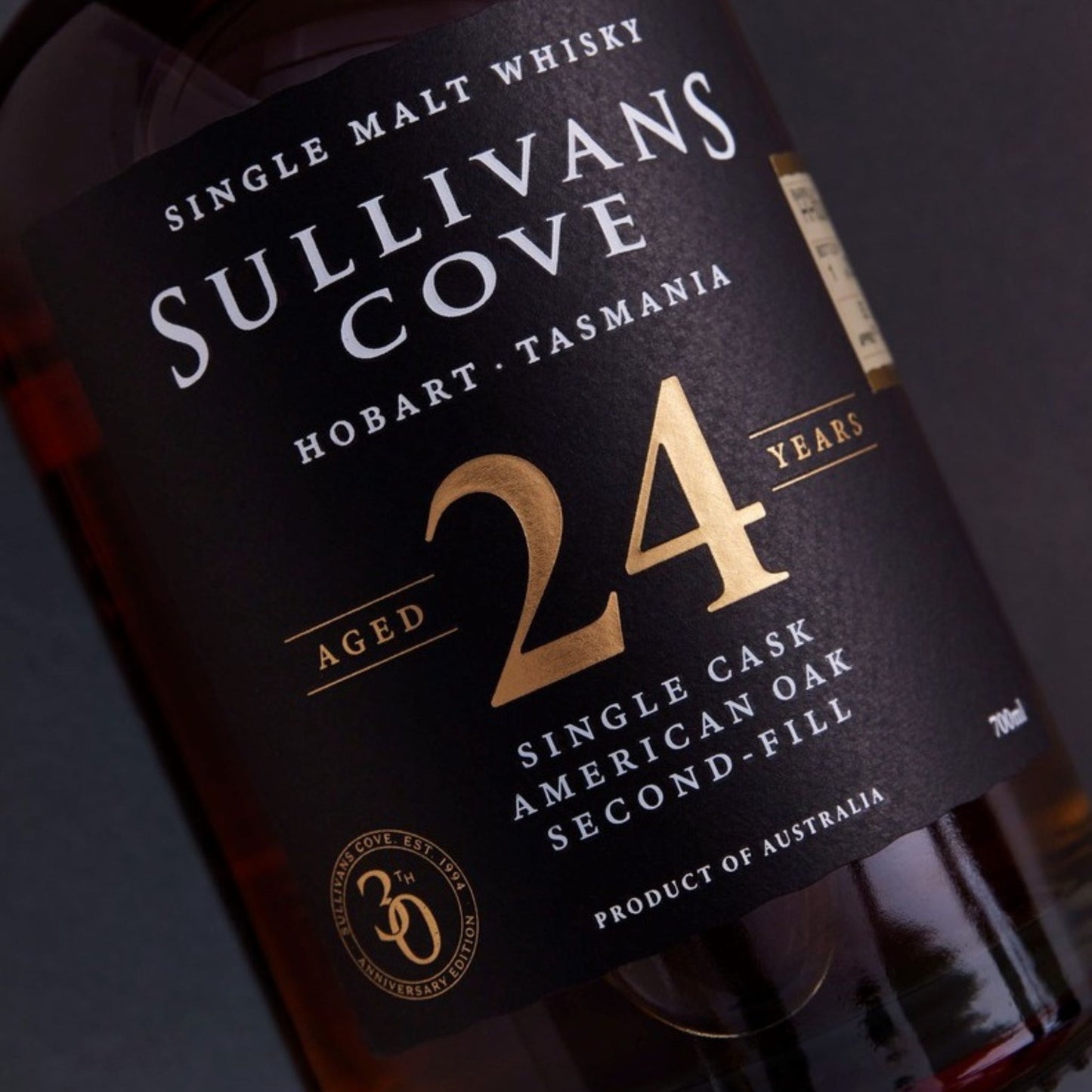 Sullivans Cove Old & Rare American Oak Second Fill Single Cask 24 Year Old Single Malt Whisky 700ml (HH0004)