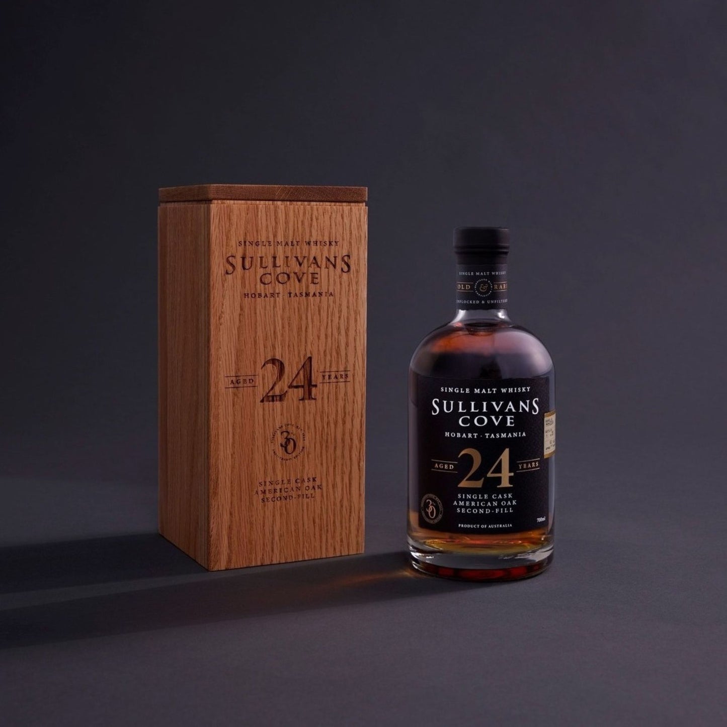 Sullivans Cove Old & Rare American Oak Second Fill Single Cask 24 Year Old Single Malt Whisky 700ml (HH0004)