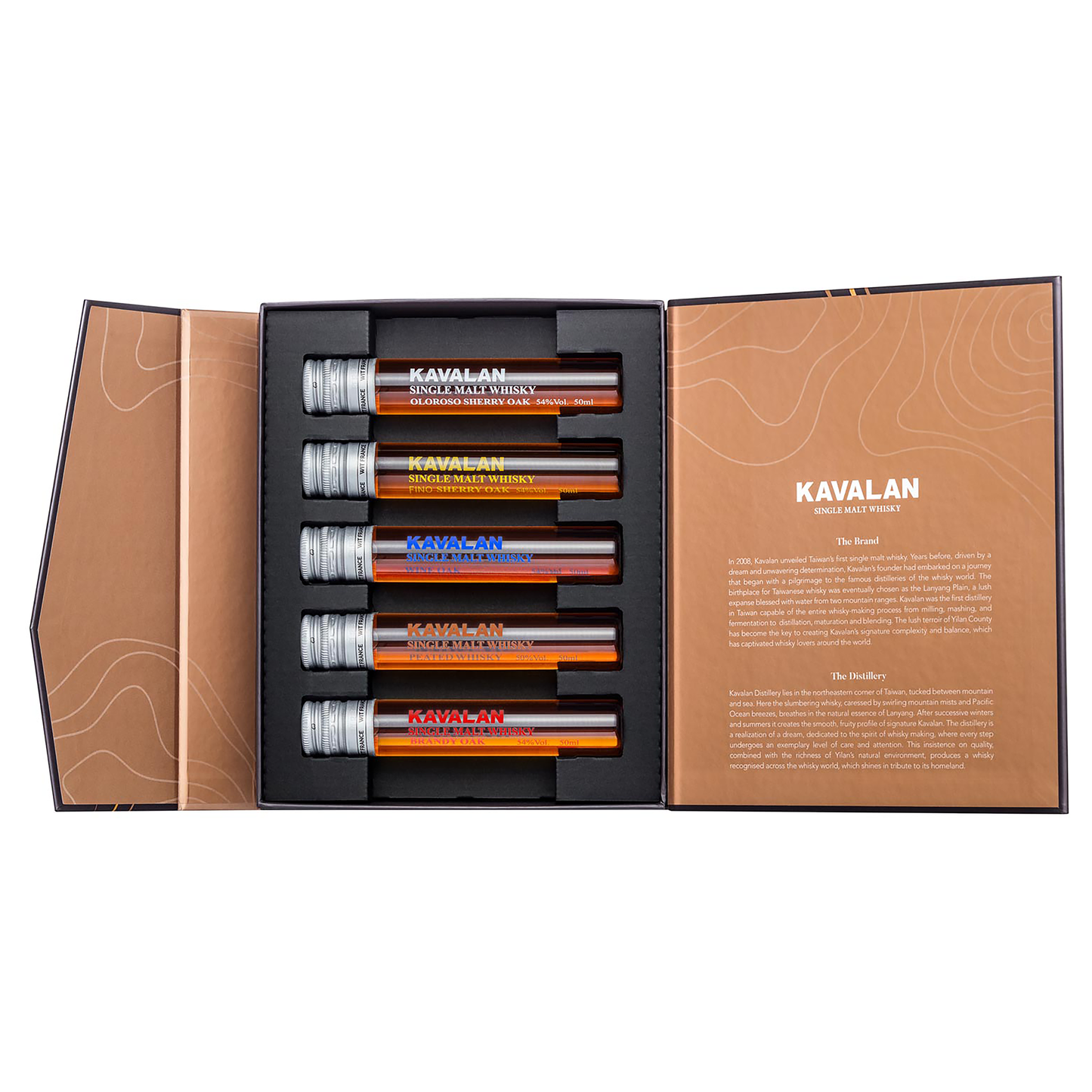 Kavalan Single Malt Taiwanese Whisky Tube Gift Pack (5 x 50ml) - CBD Cellars