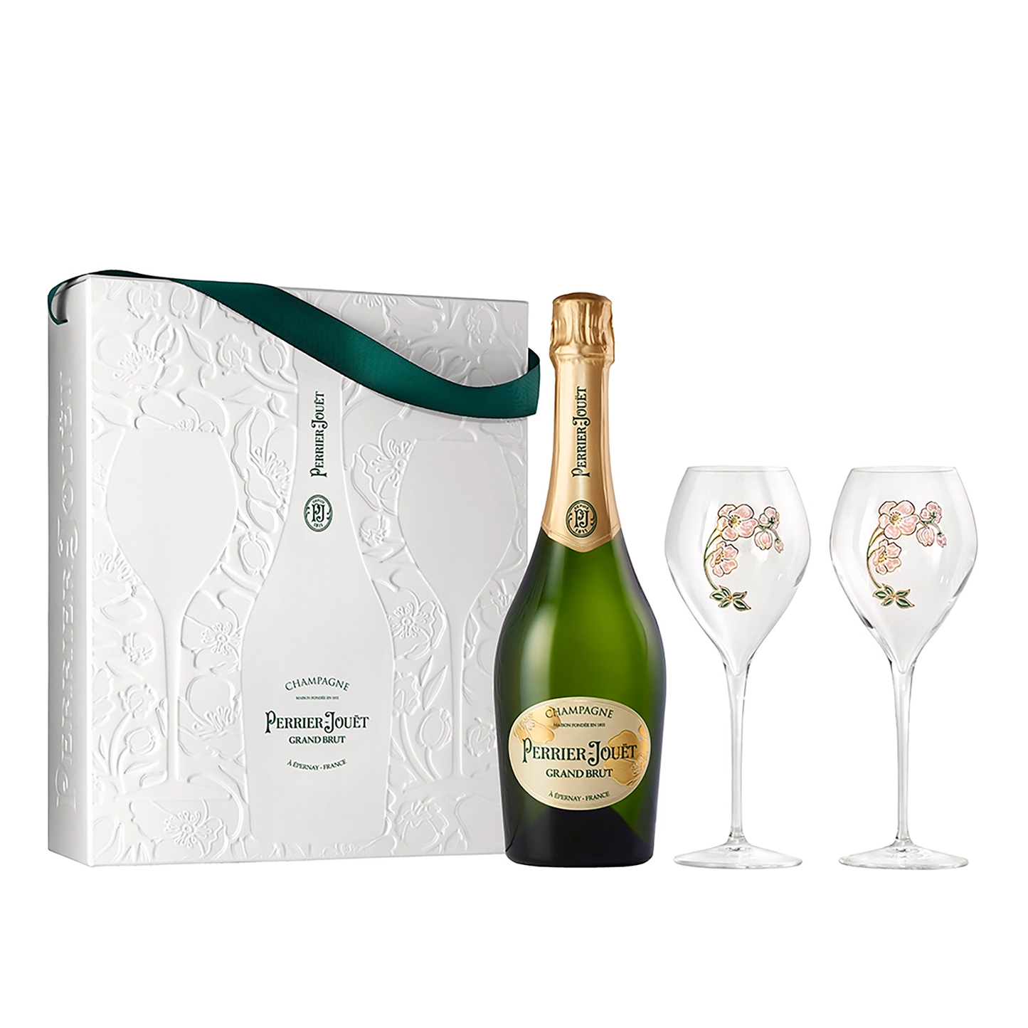 Perrier-Jouët Grand Brut NV + 2 Glasses Set