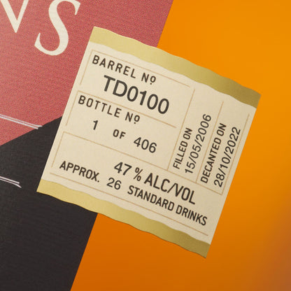 Sullivans Cove Old & Rare American Oak Second Fill Single Cask 16 Year Old Single Malt Whisky 700ml (TD0090)