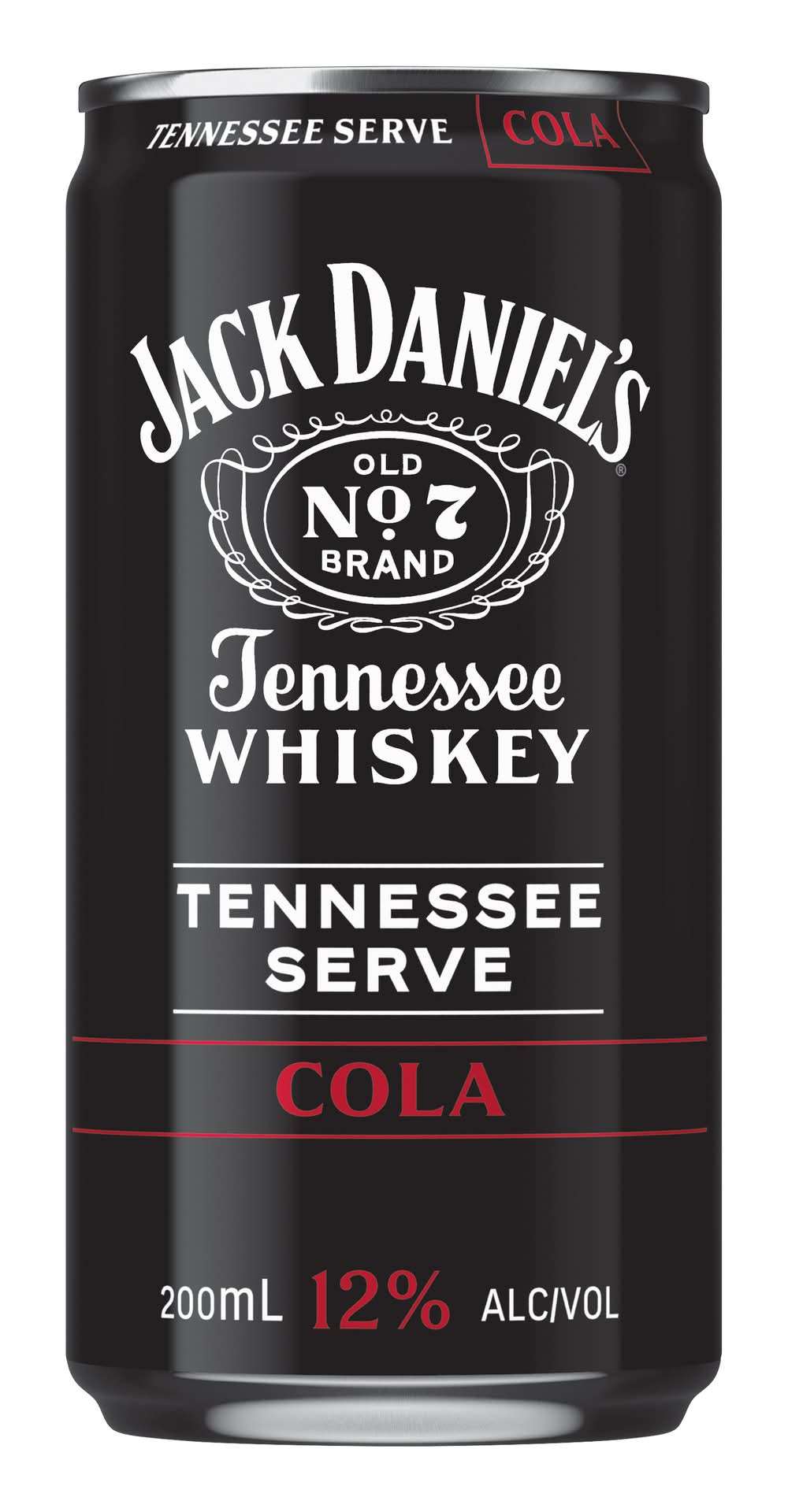 Jack Daniel's Tennessee Whiskey Tennessee Serve & Cola 12% 200ml (4 Pack)
