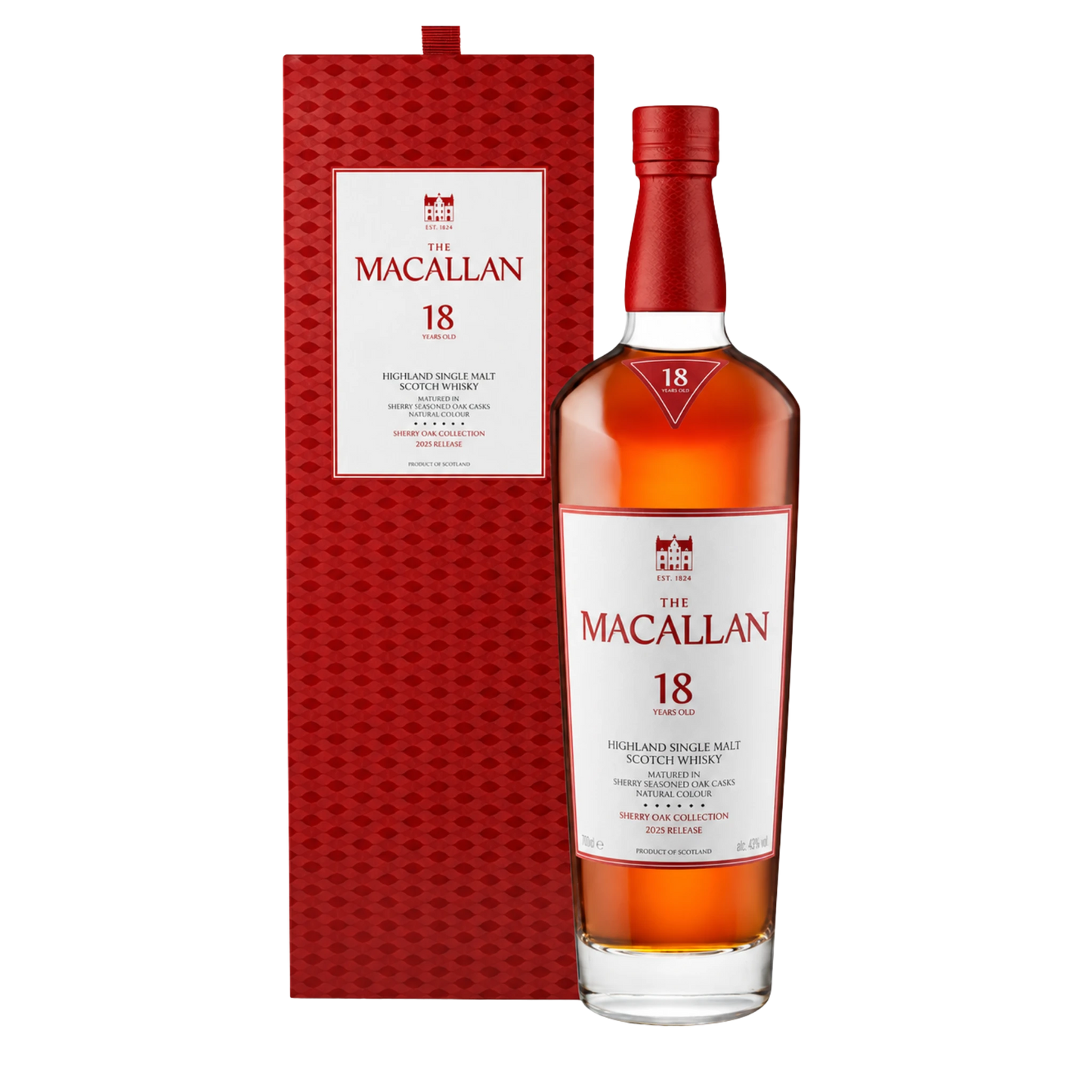 The Macallan Sherry Oak Cask 18 Years Old Single Malt Scotch Whisky 700ml (2025 Release)