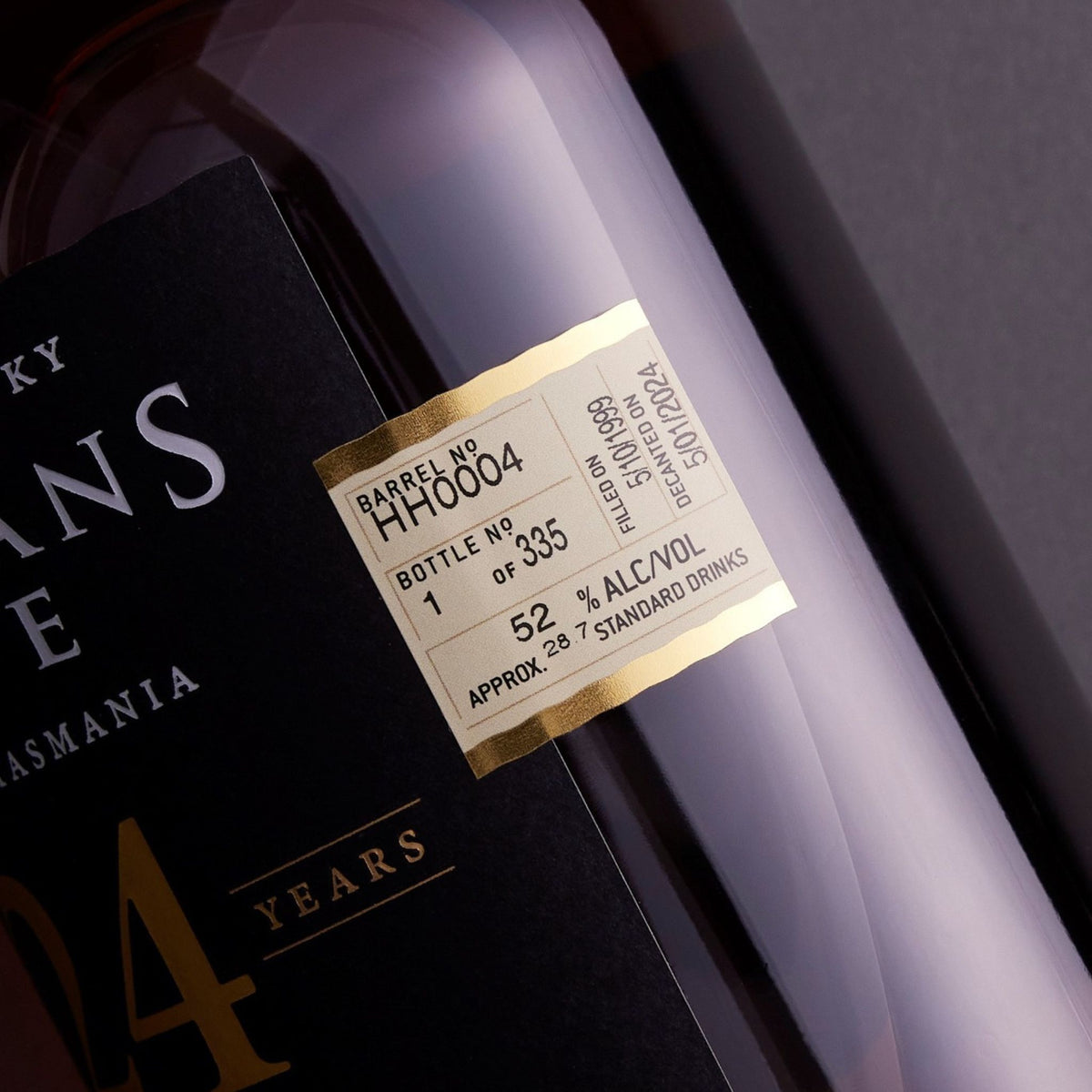 Sullivans Cove Old & Rare American Oak Second Fill Single Cask 24 Year Old Single Malt Whisky 700ml (HH0004)