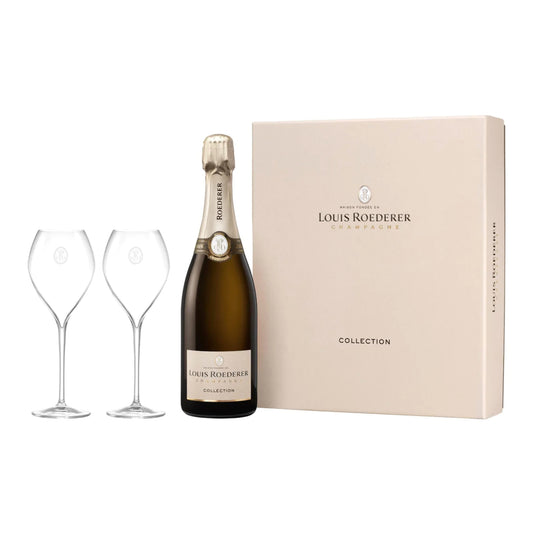 Louis Roederer Collection 244 NV + 2 Champagne Flutes