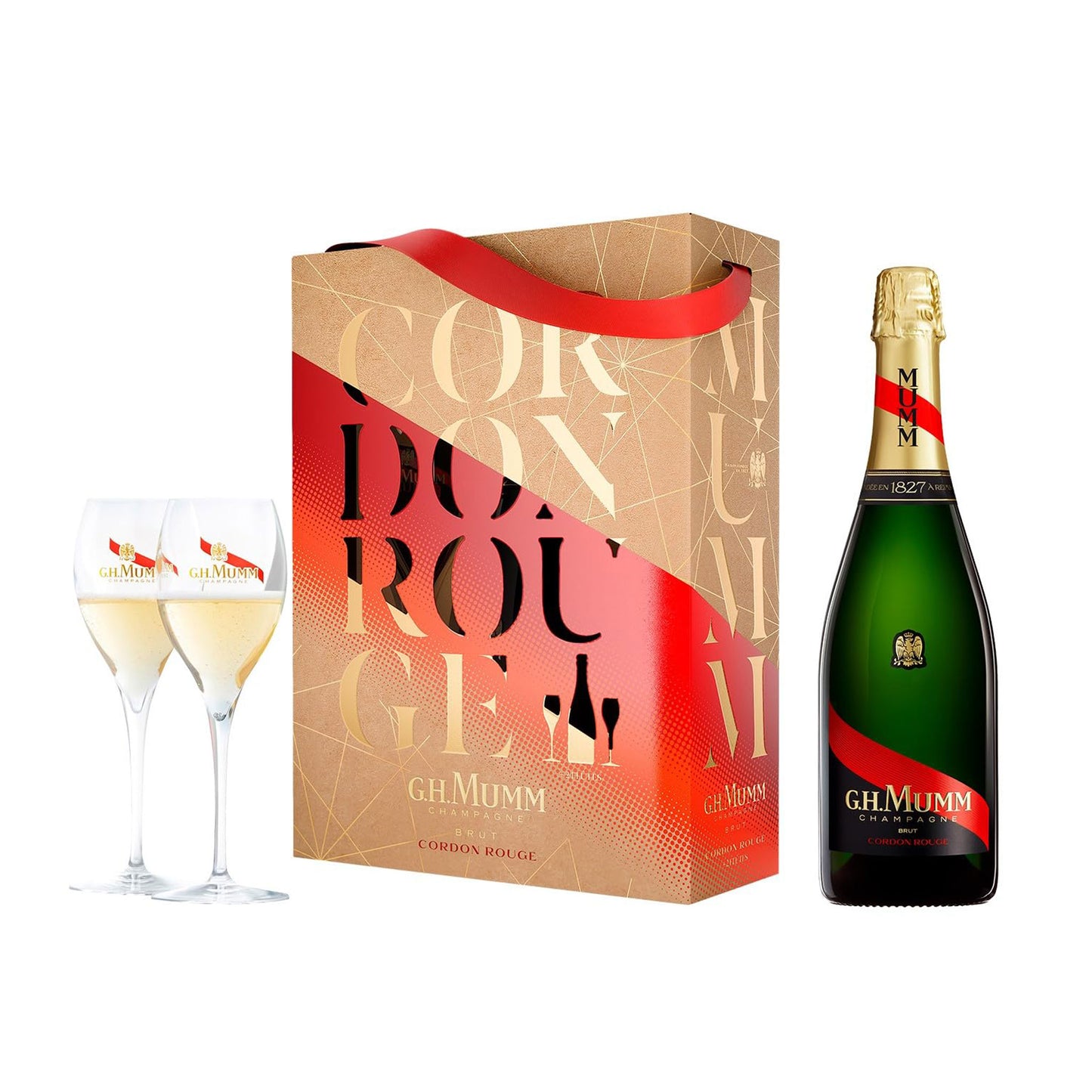 G.H. Mumm Cordon Rouge Brut NV Twin Flute Gift Pack