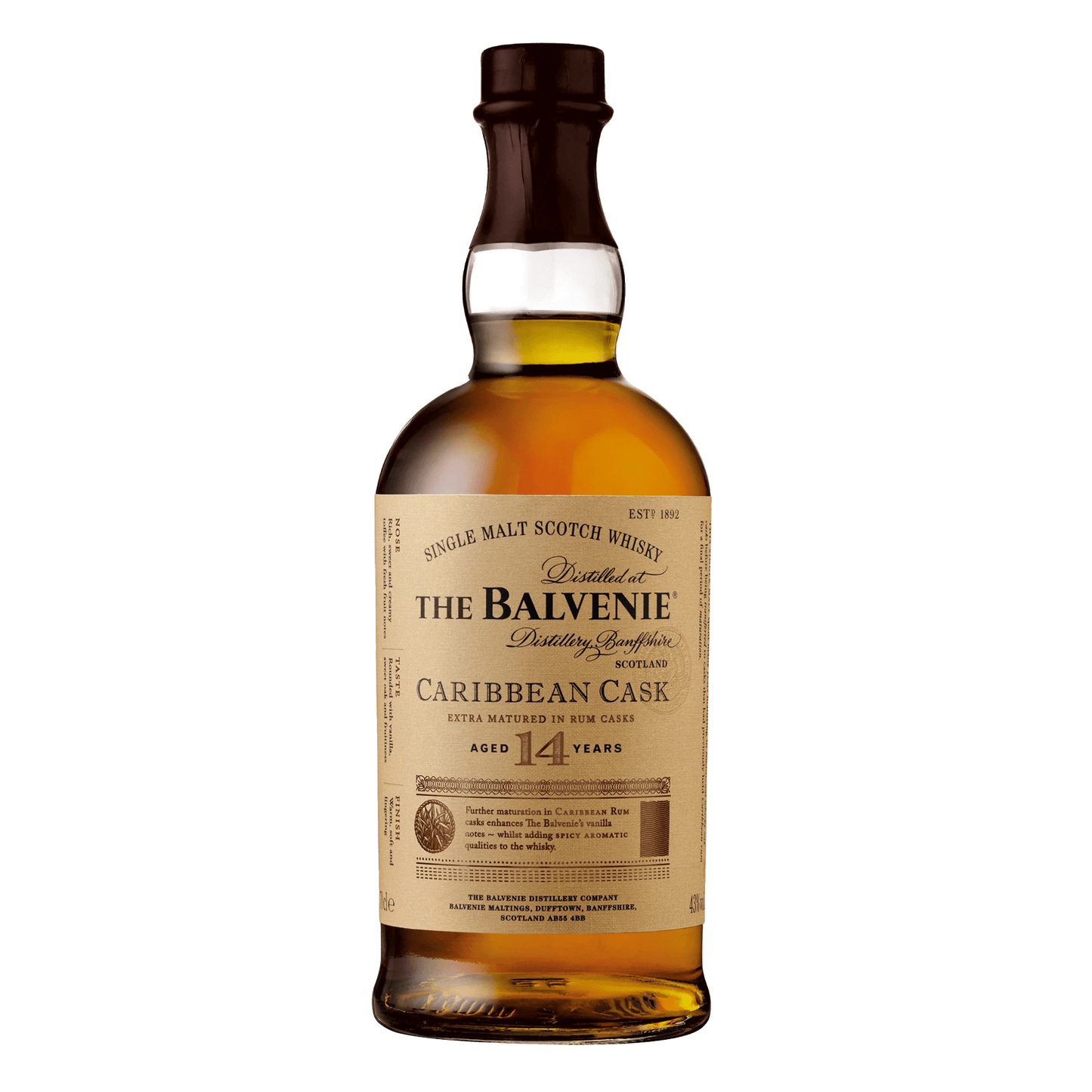 Balvenie Caribbean Cask 14 Year Old Single Malt Scotch Whisky 700ml - CBD Cellars