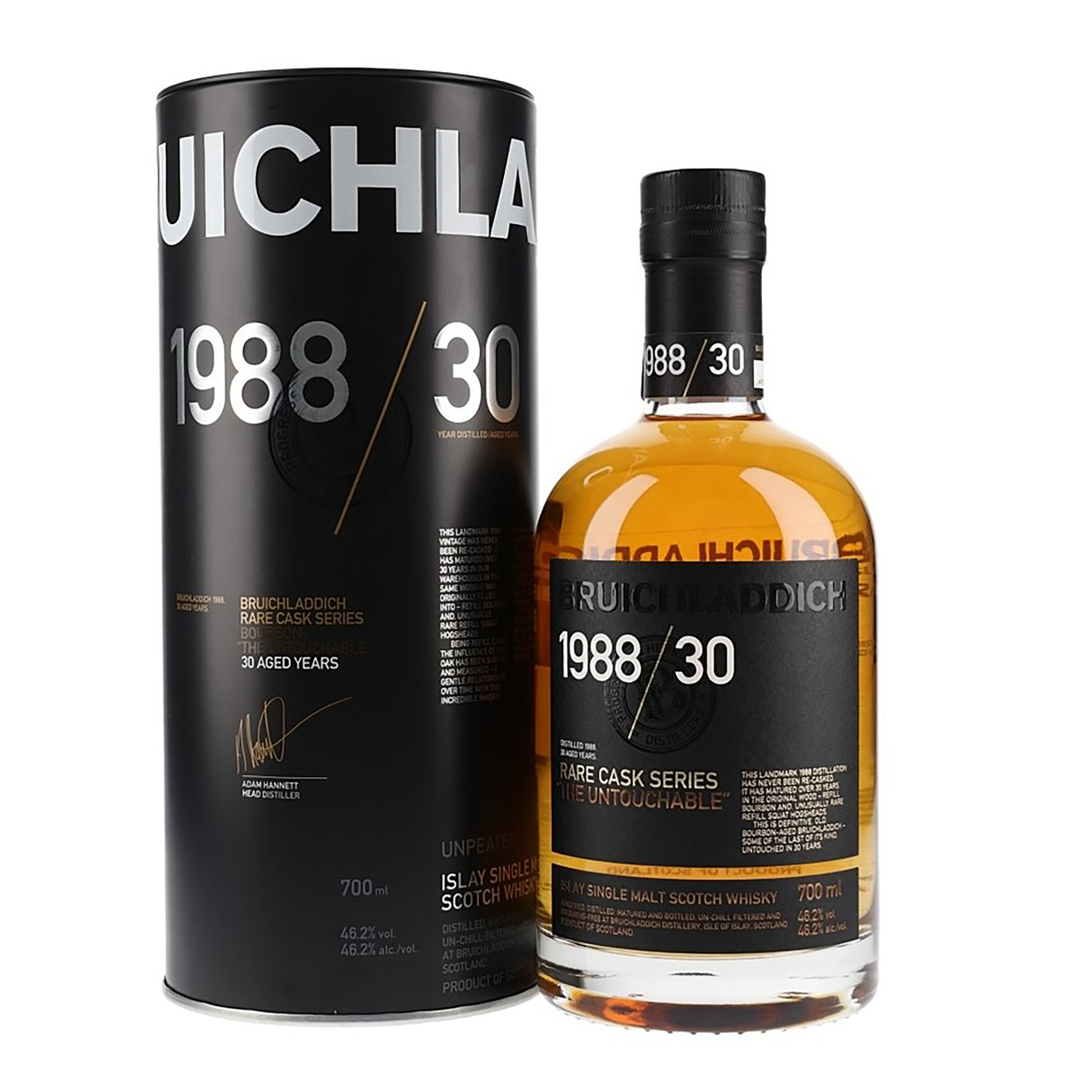 Bruichladdich Rare Cask Series The Untouchable 1988 30 Year Old Unpeated Single Malt Scotch Whisky 700ml - CBD Cellars