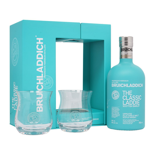 Bruichladdich The Classic Laddie Unpeated Single Malt Scotch Whisky 700ml + 2 Glasses