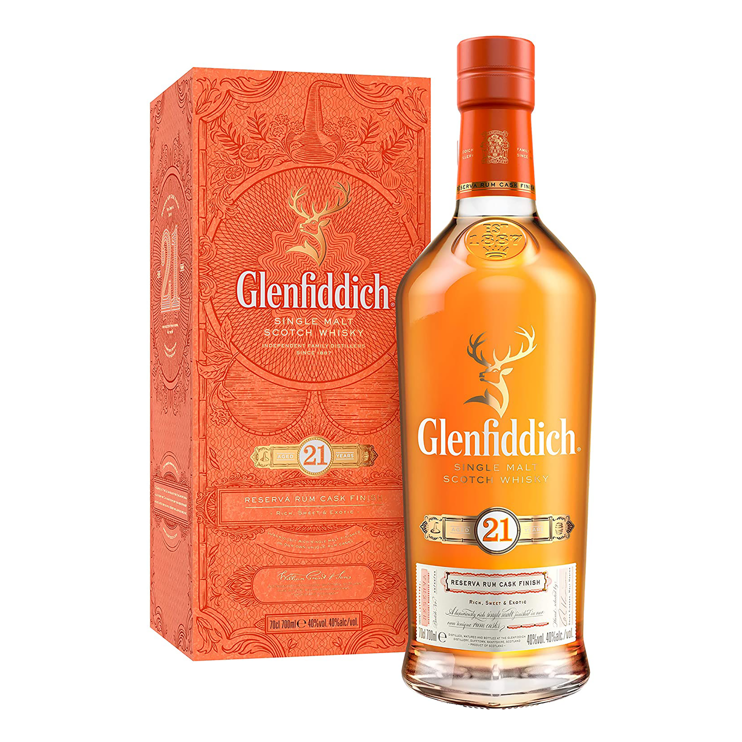 Glenfiddich Reserva Rum Cask Finish 21 Year Old Single Malt Scotch Whisky 700ml - CBD Cellars