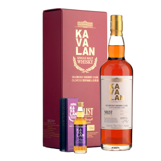 Kavalan Solist Oloroso Sherry Cask Strength Single Malt Taiwanese Whisky 700ml + Kavalan Podium 50ml