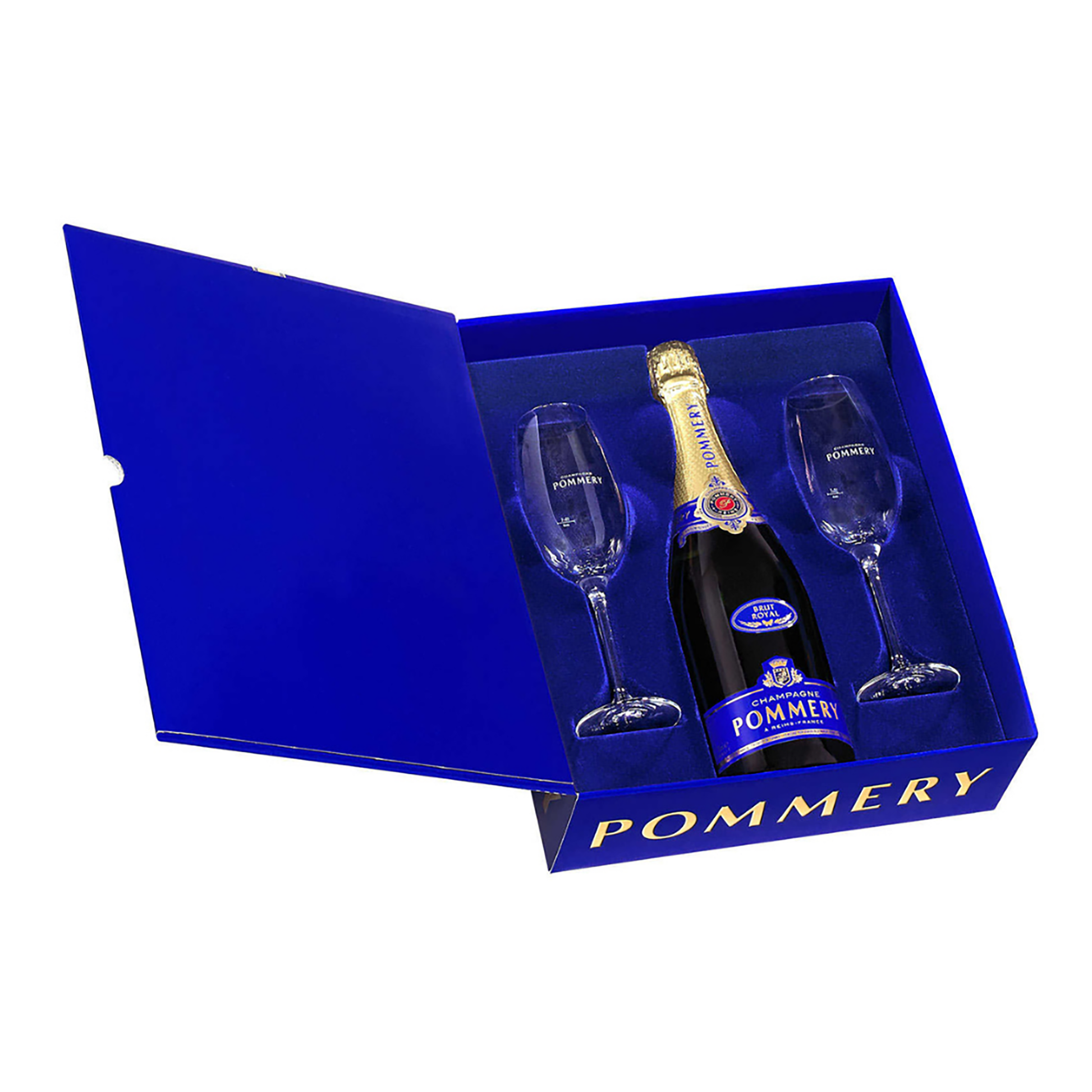 Pommery Brut Royal NV + 2 Champagne Glasses Set - CBD Cellars