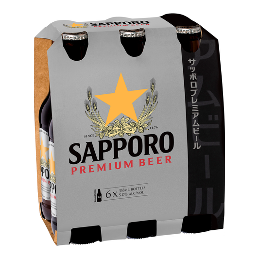 Sapporo Premium Beer (6 Pack)