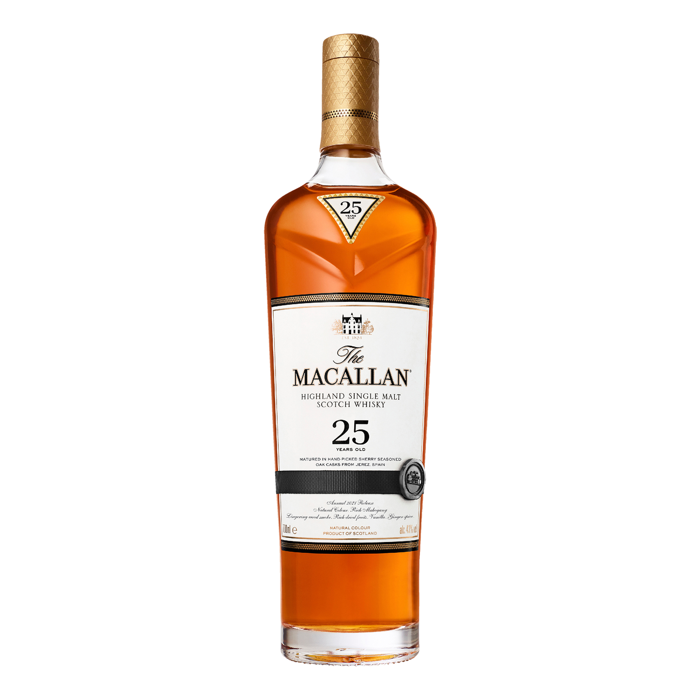 The Macallan Sherry Oak 25 Year Old Single Malt Scotch Whisky 700ml (2021 Release)